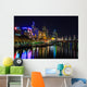 Downtown of Melbourne at night, Yarra river Wall Mural