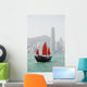 Hong Kong junk boat Wall Mural