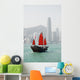 Hong Kong junk boat Wall Mural