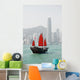 Hong Kong junk boat Wall Mural