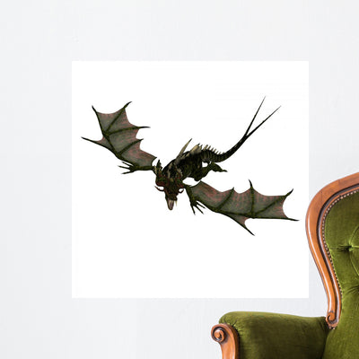 Giant Terrifying Dragon with Wall Decal shown on a wall