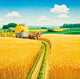 Hay Wagon Dirt Road Wall Mural