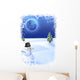 snowman under the moon Wall Mural