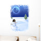 snowman under the moon Wall Mural