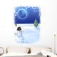 snowman under the moon Wall Mural