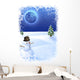 snowman under the moon Wall Mural