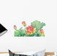 Leafy Pink Lotus Flower Wall Decal