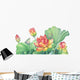 Leafy Pink Lotus Flower Wall Decal