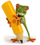 Frog and pencil Wall Decal