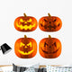Four Halloween Jack-o-lantern Pumpkins Wall Decal Sticker Set