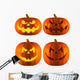 Four Halloween Jack-o-lantern Pumpkins Wall Decal Sticker Set