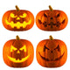 Four Halloween Jack-o-lantern Pumpkins Wall Decal Sticker Set