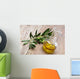Olive oil with olive branch Wall Mural