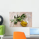 Olive oil with olive branch Wall Mural