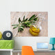 Olive oil with olive branch Wall Mural