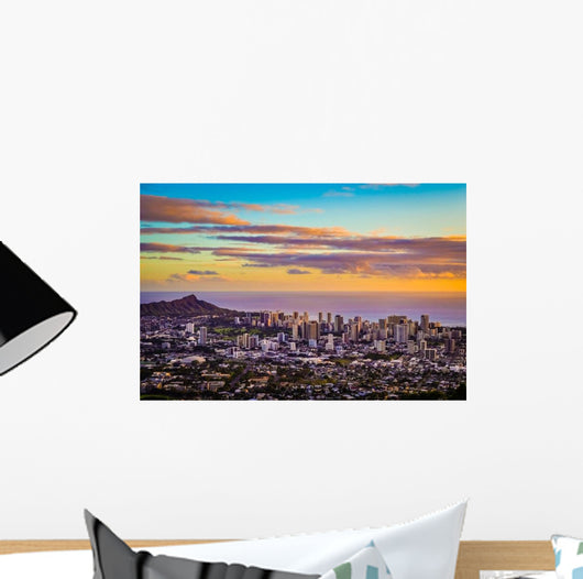 Aerial Purple and Gold Evening Wall Decal