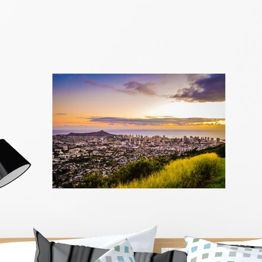 Aerial Purple and Gold Wall Decal