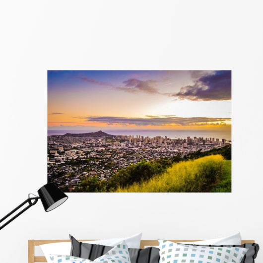 Aerial Purple and Gold Wall Decal