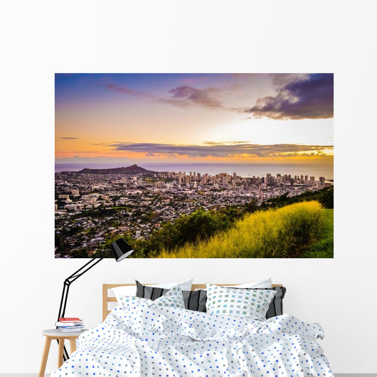 Aerial Purple and Gold Wall Decal
