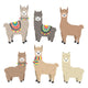 Six Alpacas and Llamas Wall Decal Sticker Set