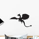 Fantastic Silhouette Black Dragon Wall Decal