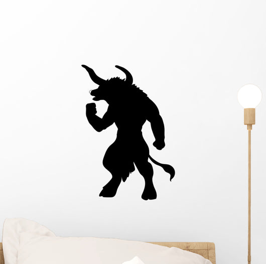 Mythology Silhouettes Black Minotaur Wall Decal