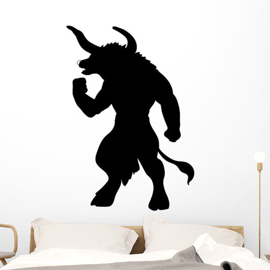 Mythology Silhouettes Black Minotaur Wall Decal