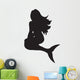 Silhouettes Seated Siren Mermaid Wall Decal