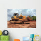 The Heavy Building Bulldozer of Yellow Color Wall Mural