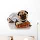 pug dog baseball Wall Decal