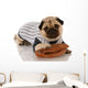 pug dog baseball Wall Decal