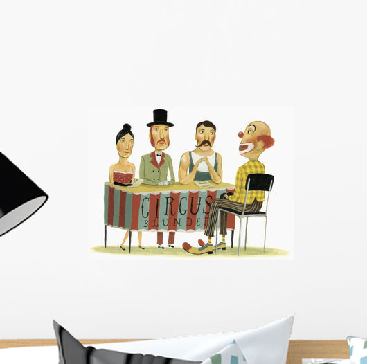 Circus Panel Interviewing Clown Wall Decal