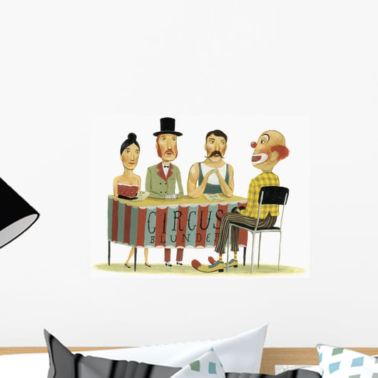 Circus Panel Interviewing Clown Wall Decal