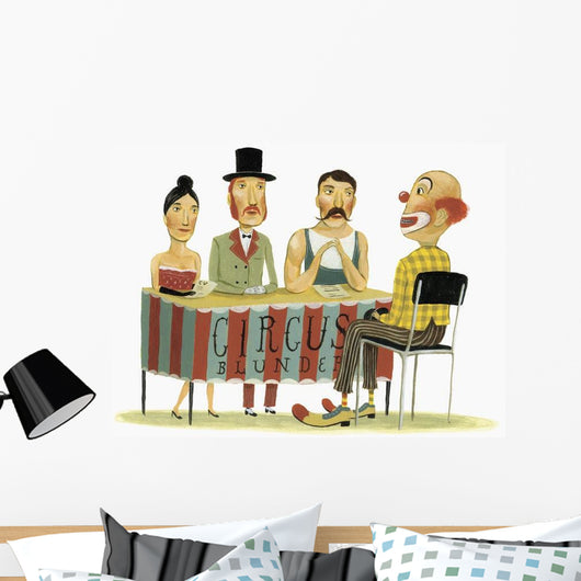 Circus Panel Interviewing Clown Wall Decal
