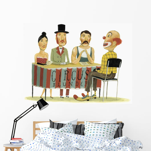 Circus Panel Interviewing Clown Wall Decal