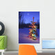 Christmas Tree Outdoors Under Moonlight Wall Mural