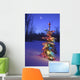 Christmas Tree Outdoors Under Moonlight Wall Mural