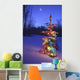 Christmas Tree Outdoors Under Moonlight Wall Mural