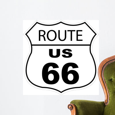 Route 66 shown on a wall