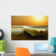 A Boat Sits On Shore Wall Mural