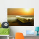 A Boat Sits On Shore Wall Mural