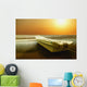 A Boat Sits On Shore Wall Mural