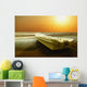 A Boat Sits On Shore Wall Mural