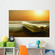 A Boat Sits On Shore Wall Mural