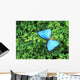 Blue Butterfly On A Plant Wall Mural