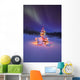 Christmas Tree Glowing Under The Northern Lights Wall Mural