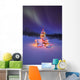 Christmas Tree Glowing Under The Northern Lights Wall Mural