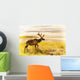 Elk Wanders On Yellow Landscape Wall Mural
