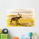 Elk Wanders On Yellow Landscape Wall Mural