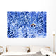 Small Lit Cabin In The Middle Of A Winter Forest Wall Mural